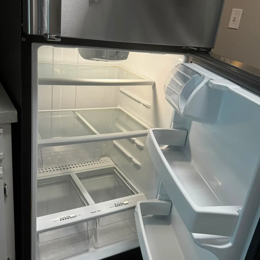 the inside of a refrigerator, after cleaning by Brio Cleaning